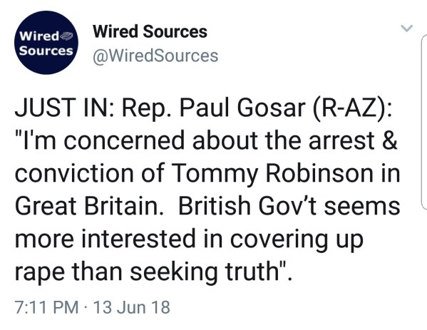 Rep Gosar on Robinson