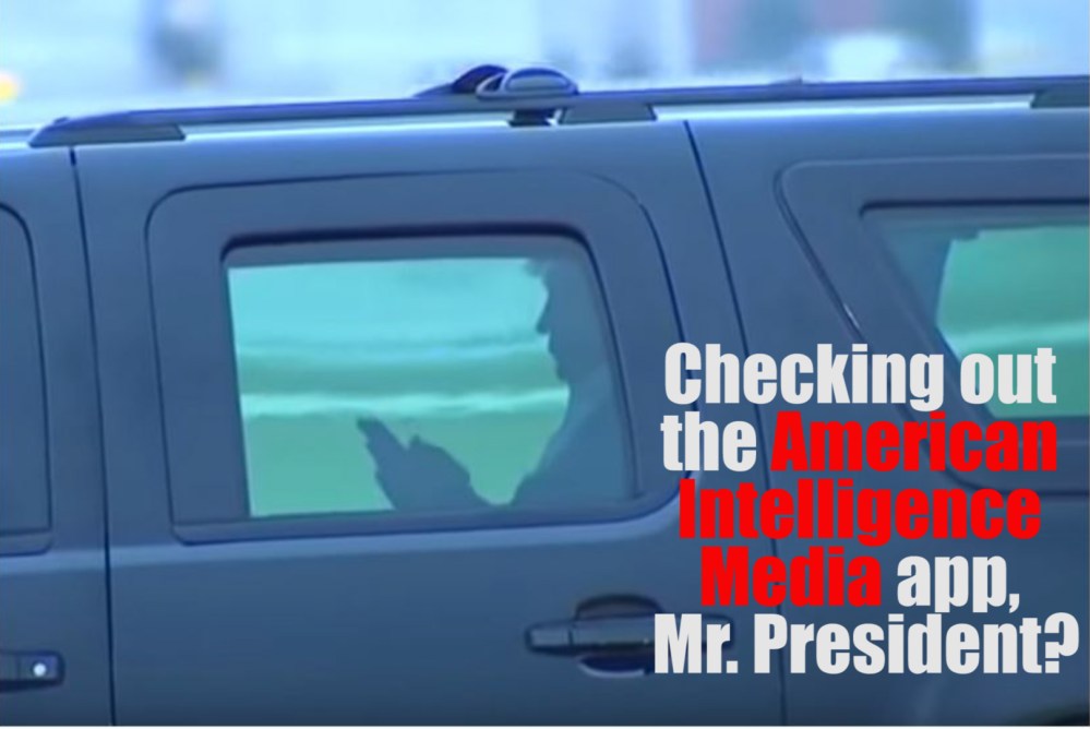 Trump checking AIM app