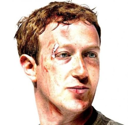 Zuckerberg with face scars