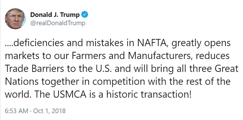 USMCA NAFTA tweet 2