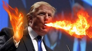Donald Trump on fire