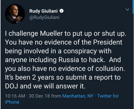 rudy to mueller tweet